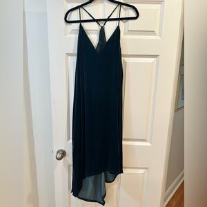 BCBGMAXAZRIA spaghetti strap velvet dress. Dark blue. Worn once. EUC